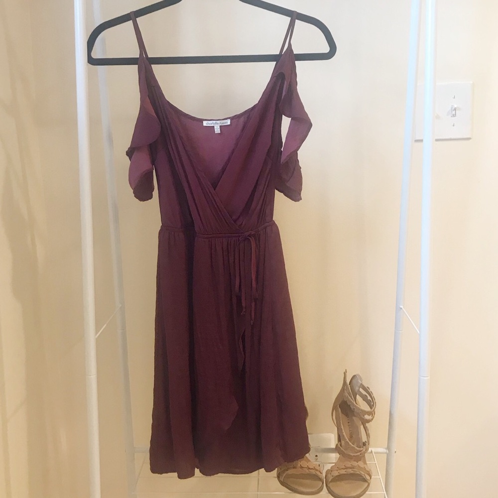Faux wrap summer dress off shoulder